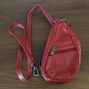 AmeriBag Red Crossbody Purse (Leather Baglett)